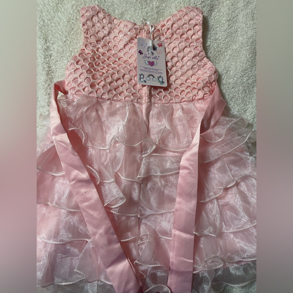 Pink Ruffled Kids Dress - Picture 2 of 5